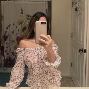 🍒 floral off-shoulder blouse 🍒